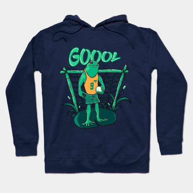 Frog - Soccer Player Hoodie by NathanRiccelle